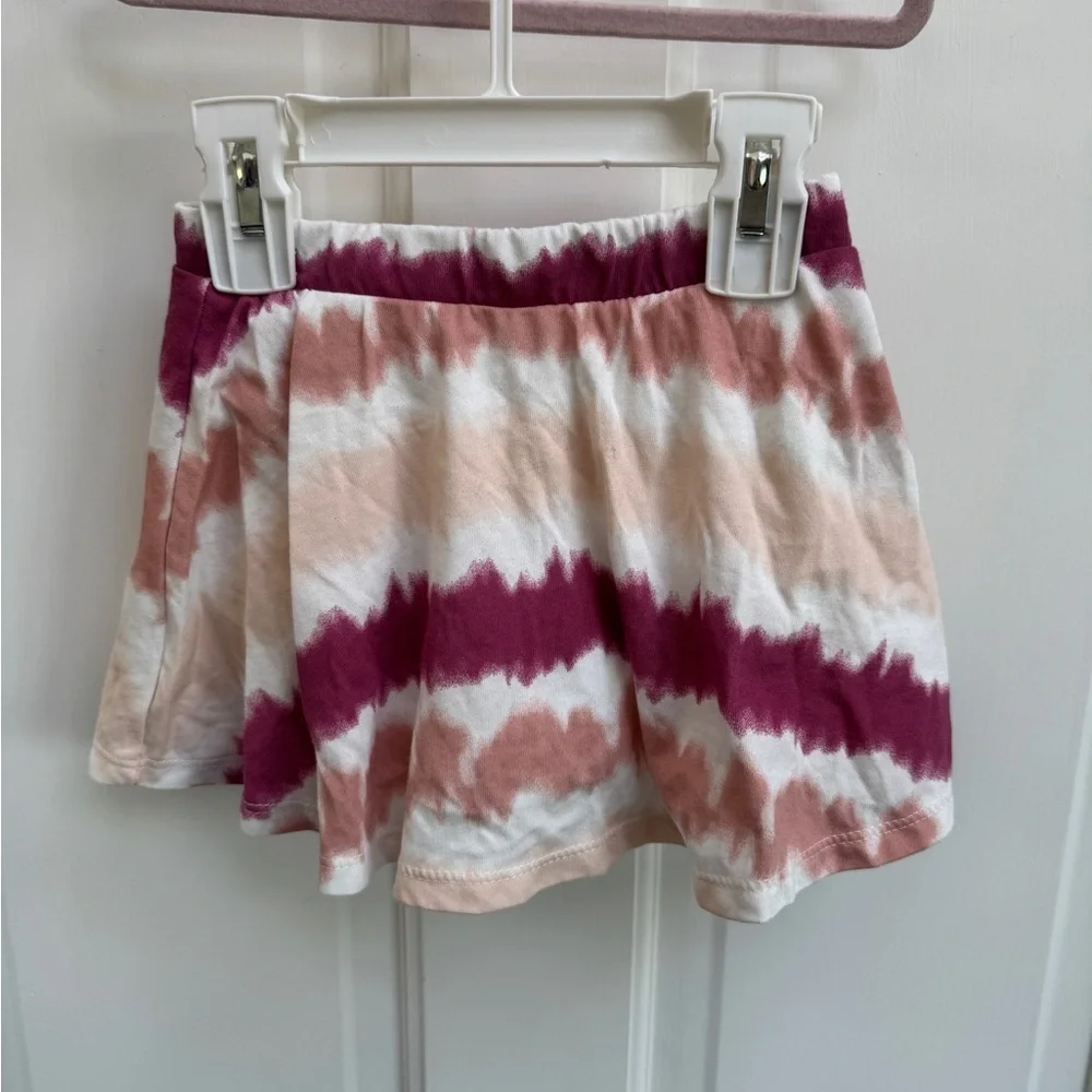 NWOT The Children's Place 2T Girls Pink and White Tie-Dye Skort Skirt
